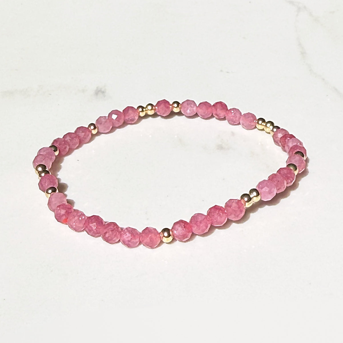 Cherish stretch bracelet in pink tourmaline
