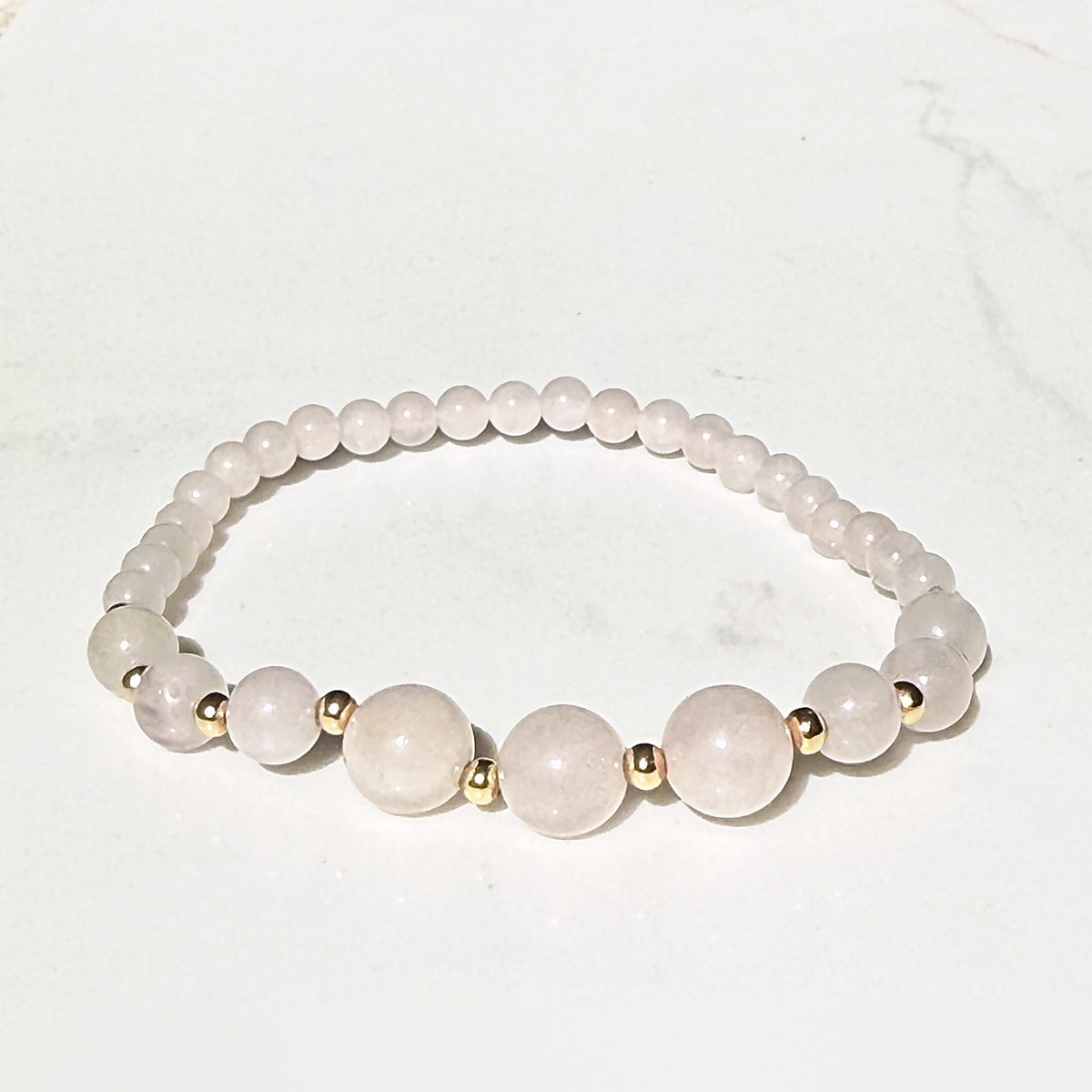 Grace stretch bracelet in rose quartz
