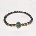 Guardian stretch bracelet in obsidian and hawk’s eye