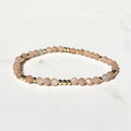 Halo stretch bracelet in peach moonstone