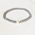 Illumina stretch bracelet in labradorite and freshwater pearl