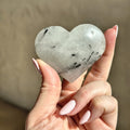 Hand-carved heart of tourmalinated quartz